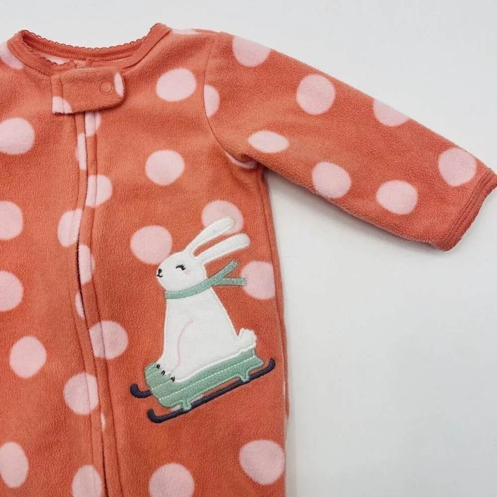 Carters Baby Girls 3 Months Bunny Fleece Footed Sleep‎ and Play One Piece 822